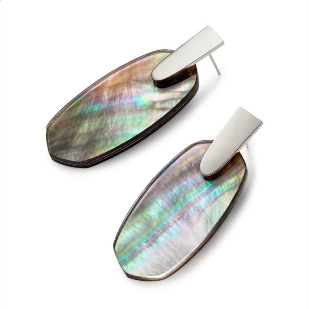 Aragon Silver Drop Earrings MOP Kendra Scott